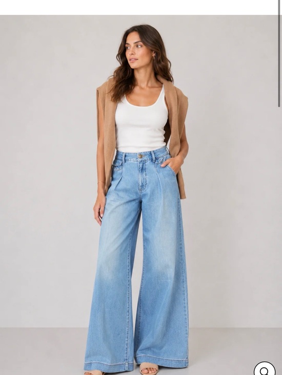 Habitual Denim - Habitual Sky Blue High-Waist Wide Leg Jeans